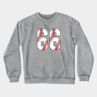 Baseball Number 66 #66 Baseball Shirt Jersey Favorite Player Biggest Fan Crewneck Sweatshirt